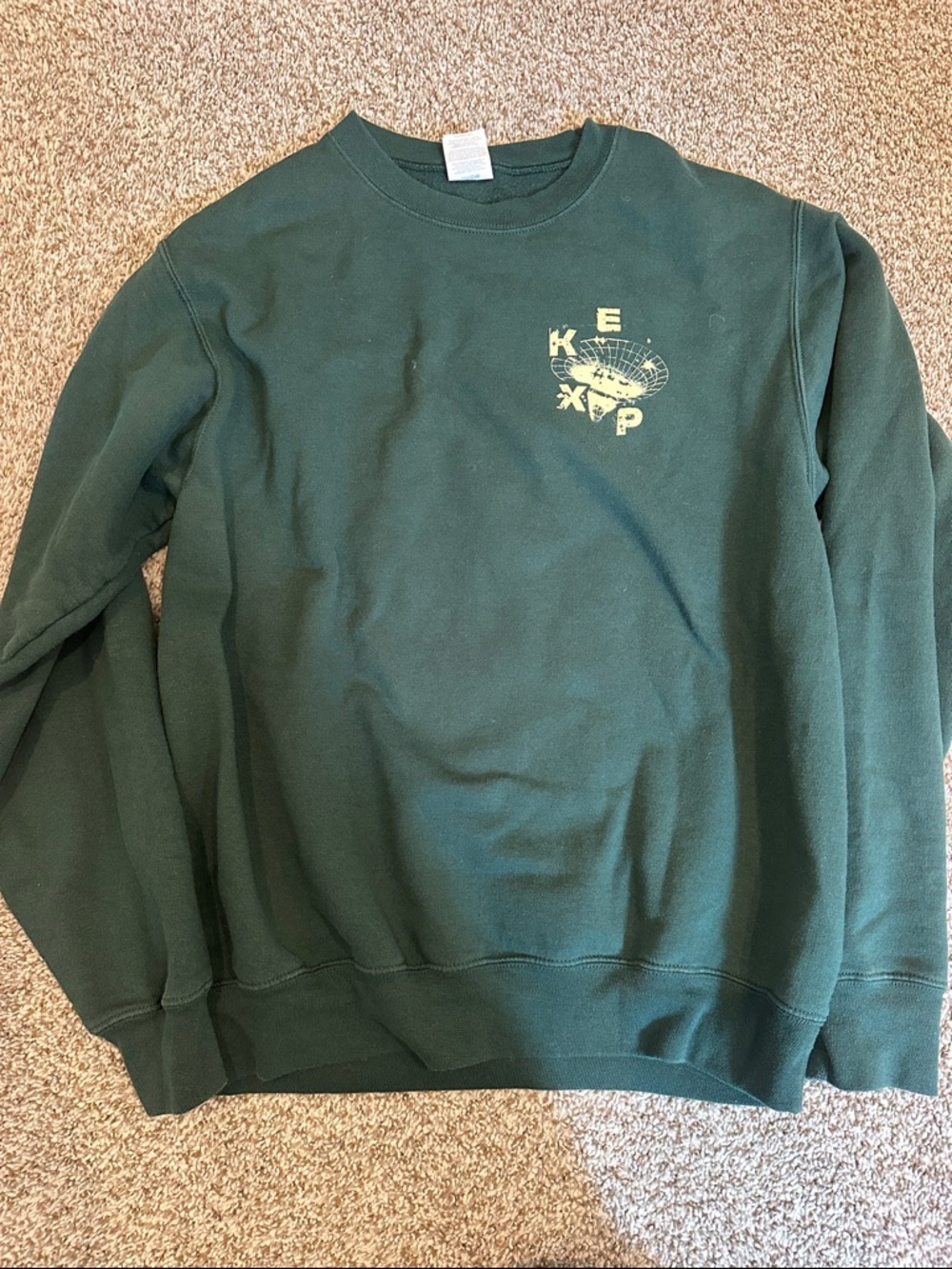 KEXP size medium men’s Crewneck Sweatshirt in Forest Green